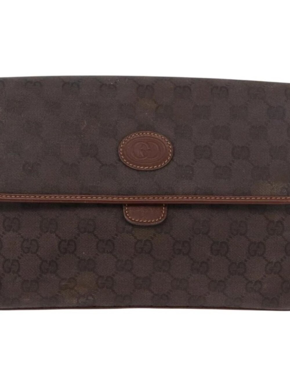 GUCCI GG Supreme Shoulder Bag PVC Brown Gold 004 49 0195 Auth ep14421